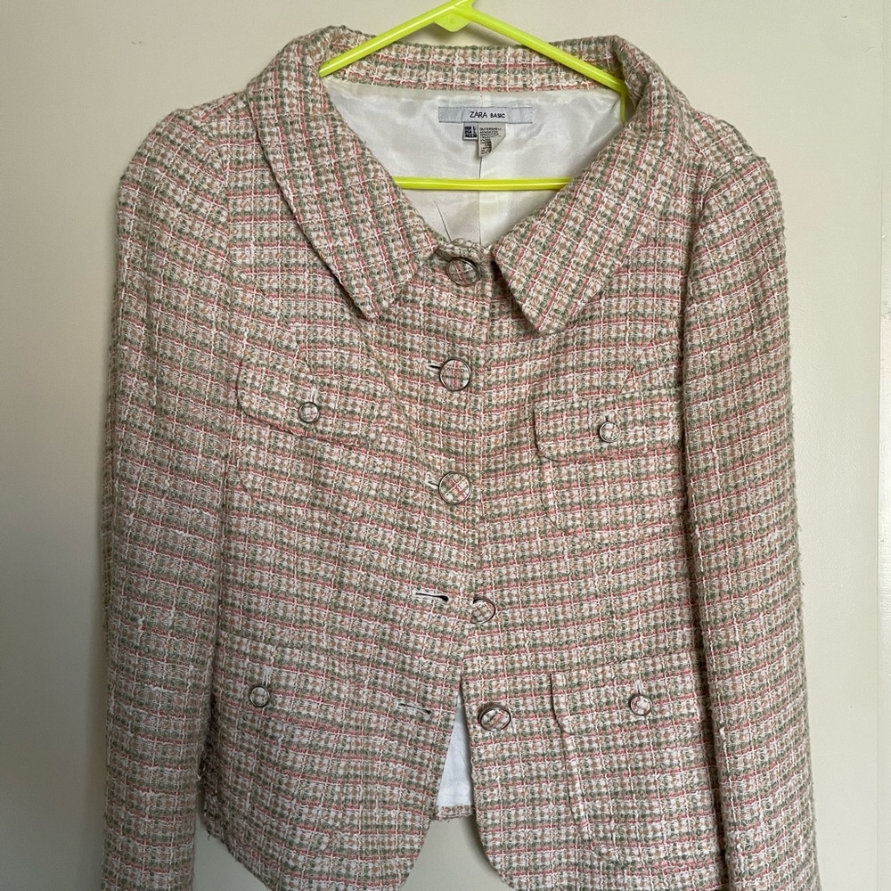 Zara Basic Lined Blazer, Size Us L - image 1